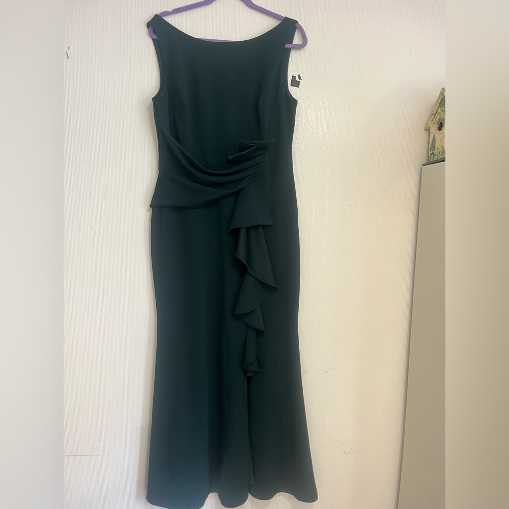 Adam Asymmetrical Dark Green Dress